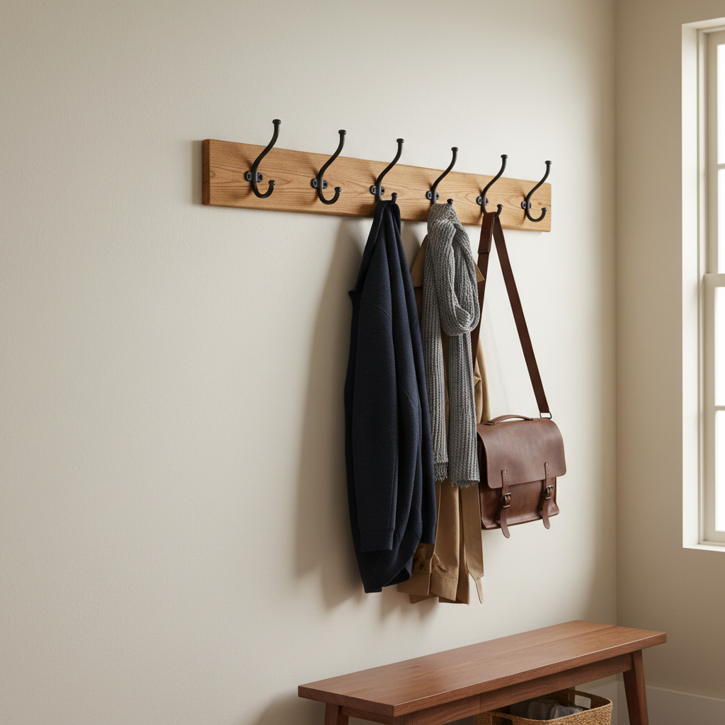 How to Build a Wall-Mounted Coat Rack with Hooks